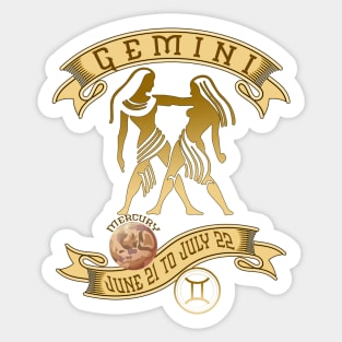 Gemini May 21 to June 20 Vintage Sticker